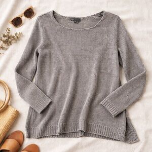 Vince Linen Knit Pullover Sweater | Effortless Coastal Minimalist | Medium